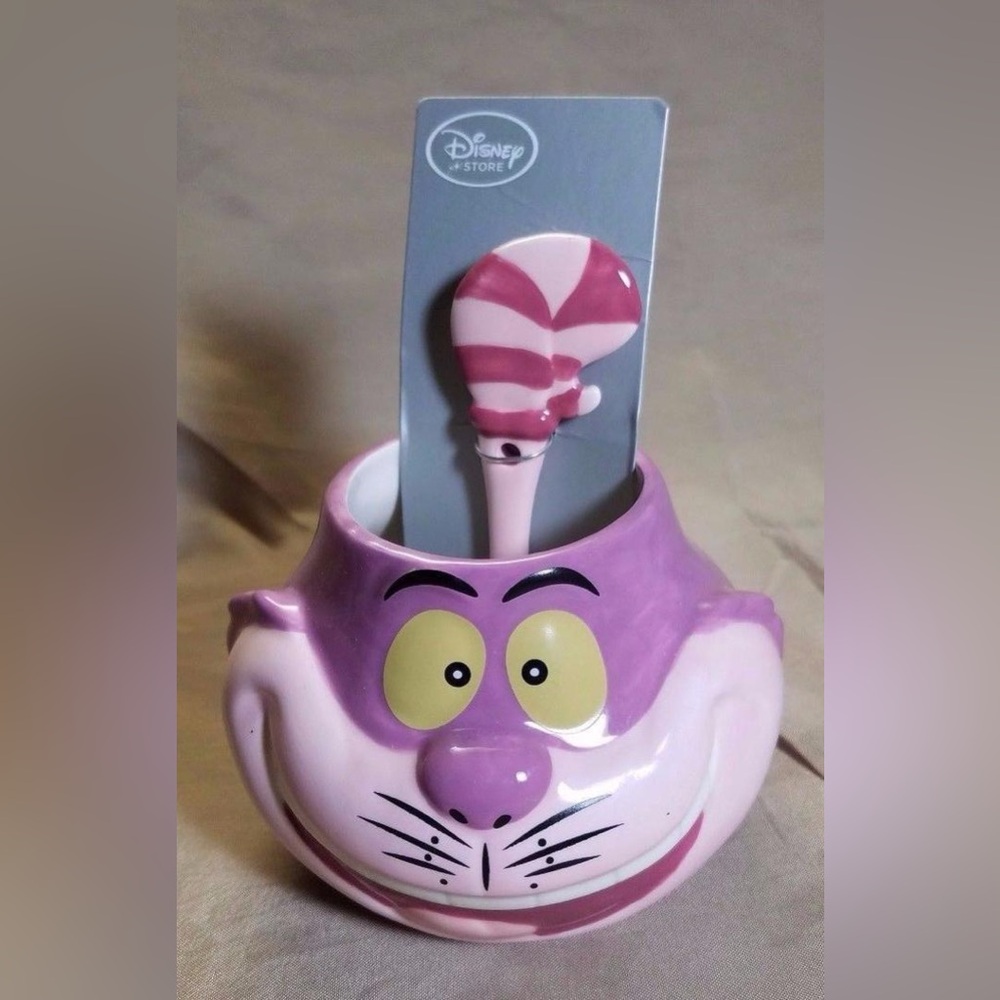Cheshire Cat Alice in Wonderland 3D Mug w/ Ceramic Spoon